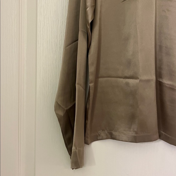 ATM Anthony Thomas Melillo Satin Tan/Golden Blouse - Picture 5 of 8